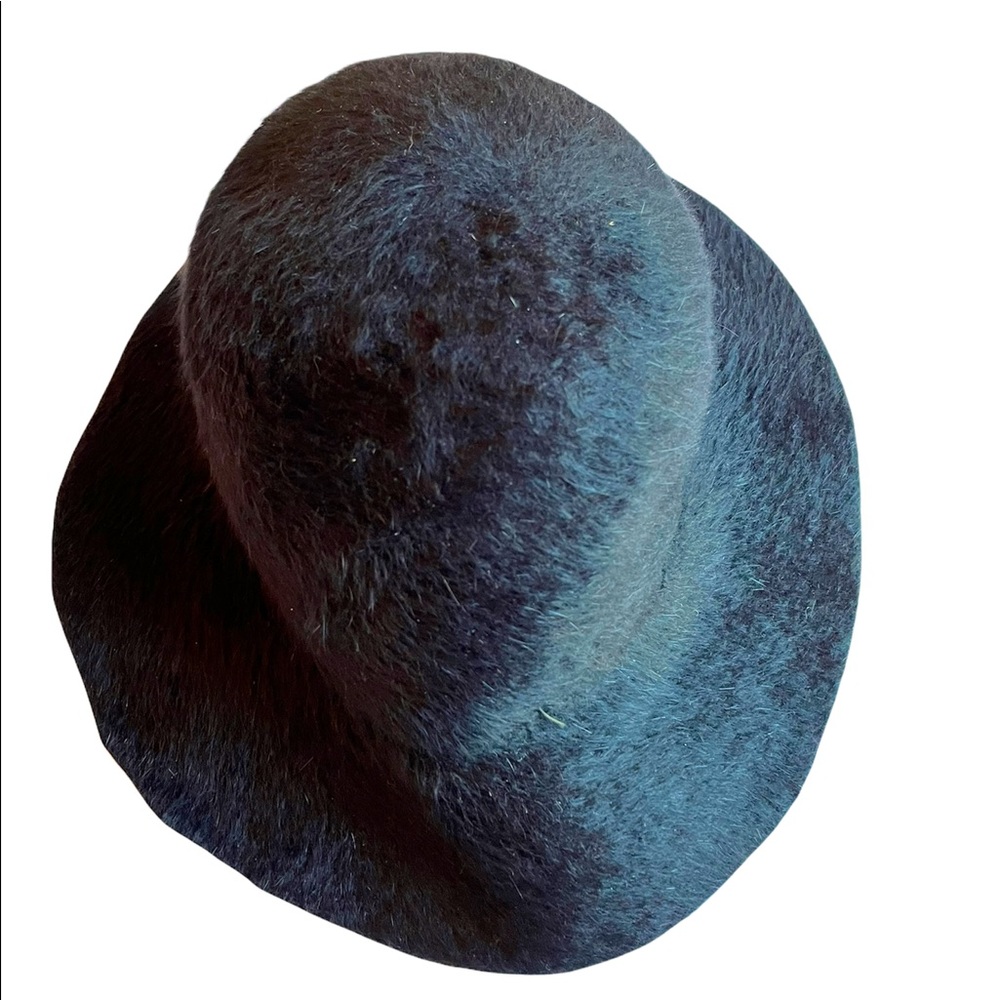 RARE Vintage Black FELT FUR HAT KUTZ NANNETTE CHAPEAU MERRI-SOIE